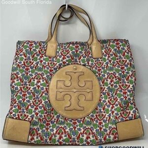 Tory Burch Women's Large Floral Tote Bag Used Good Condition